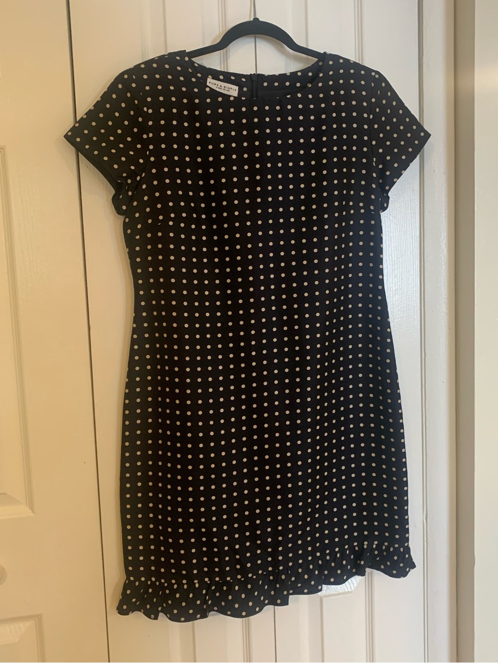 Classic Silk Black & White Polka Dot Mini Dress